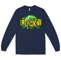 Navy St. Patrick's Day lucky Long Sleeve Tee - FaDigitalArtStudio