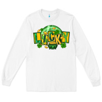 White St. Patrick's Day lucky Long Sleeve Tee - FaDigitalArtStudio