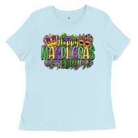 Baby Blue happy mardi gras yall Ladies Tee - CowGirlArtShop