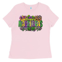 Bubblegum Pink happy mardi gras yall Ladies Tee - CowGirlArtShop