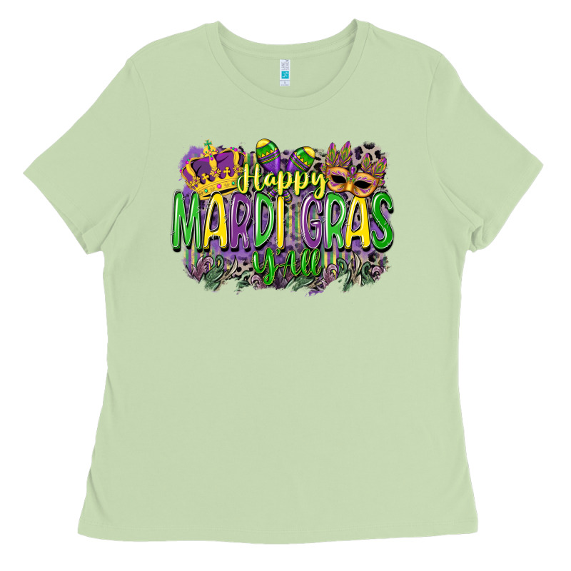 Happy Mardi Gras Yall Ladies Tee by CowGirlArtShop | Teevron