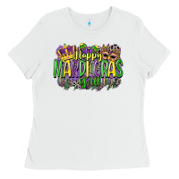 White happy mardi gras yall Ladies Tee - CowGirlArtShop