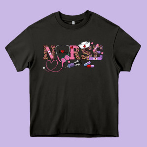 Valentine's Day Nurse Heavy Core Tee Designed By Ranaportraitstore