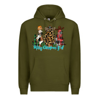 Army Green merry christmas y'all christmas trees Premium Hoodie - CowhideDigitalArt