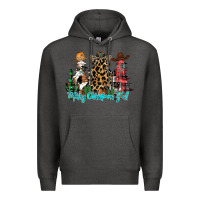 Charcoal Heather merry christmas y'all christmas trees Premium Hoodie - CowhideDigitalArt
