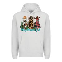 Dove Grey merry christmas y'all christmas trees Premium Hoodie - CowhideDigitalArt