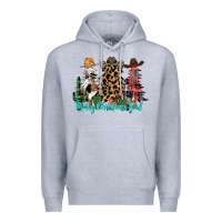 Heather Grey merry christmas y'all christmas trees Premium Hoodie - CowhideDigitalArt