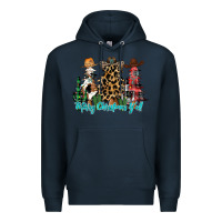 Navy merry christmas y'all christmas trees Premium Hoodie - CowhideDigitalArt