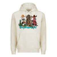 Oatmeal Heather merry christmas y'all christmas trees Premium Hoodie - CowhideDigitalArt