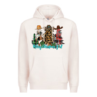 Pale Pink merry christmas y'all christmas trees Premium Hoodie - CowhideDigitalArt