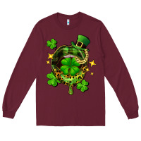 Burgundy St. Patrick's Day lip Long Sleeve Tee - FaDigitalArtStudio