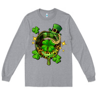 Heather Grey St. Patrick's Day lip Long Sleeve Tee - FaDigitalArtStudio