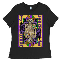 Black joker mardi gras skeleton Ladies Tee - CowGirlArtShop