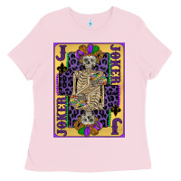 Bubblegum Pink joker mardi gras skeleton Ladies Tee - CowGirlArtShop