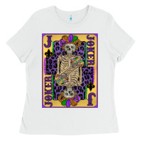 White joker mardi gras skeleton Ladies Tee - CowGirlArtShop