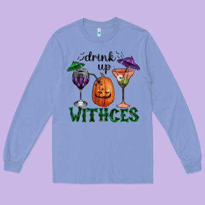 Drink Up Withces Halloween Long Sleeve Tee Designed By Ranaportraitstore