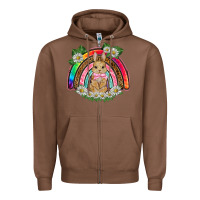 Chestnut easter rabbit rainbow Zipper Hoodie - BarkalooDesign