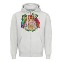 Easter Rabbit Rainbow Zipper Hoodie | Teevron