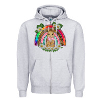 Heather Grey easter rabbit rainbow Zipper Hoodie - BarkalooDesign