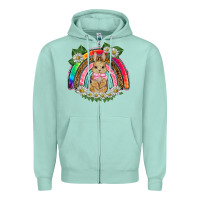 Seafoam easter rabbit rainbow Zipper Hoodie - BarkalooDesign