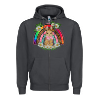 Smoke easter rabbit rainbow Zipper Hoodie - BarkalooDesign