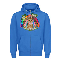 True Royal easter rabbit rainbow Zipper Hoodie - BarkalooDesign