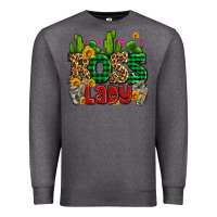 Charcoal Heather boss lady with money and cactus Premium Sweatshirt - AdoDesignShop