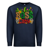 Navy boss lady with money and cactus Premium Sweatshirt - AdoDesignShop