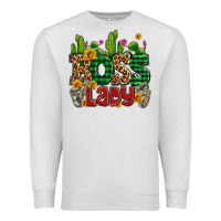 Oatmeal Heather boss lady with money and cactus Premium Sweatshirt - AdoDesignShop