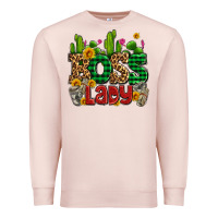 Pale Pink boss lady with money and cactus Premium Sweatshirt - AdoDesignShop