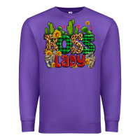 Purple boss lady with money and cactus Premium Sweatshirt - AdoDesignShop