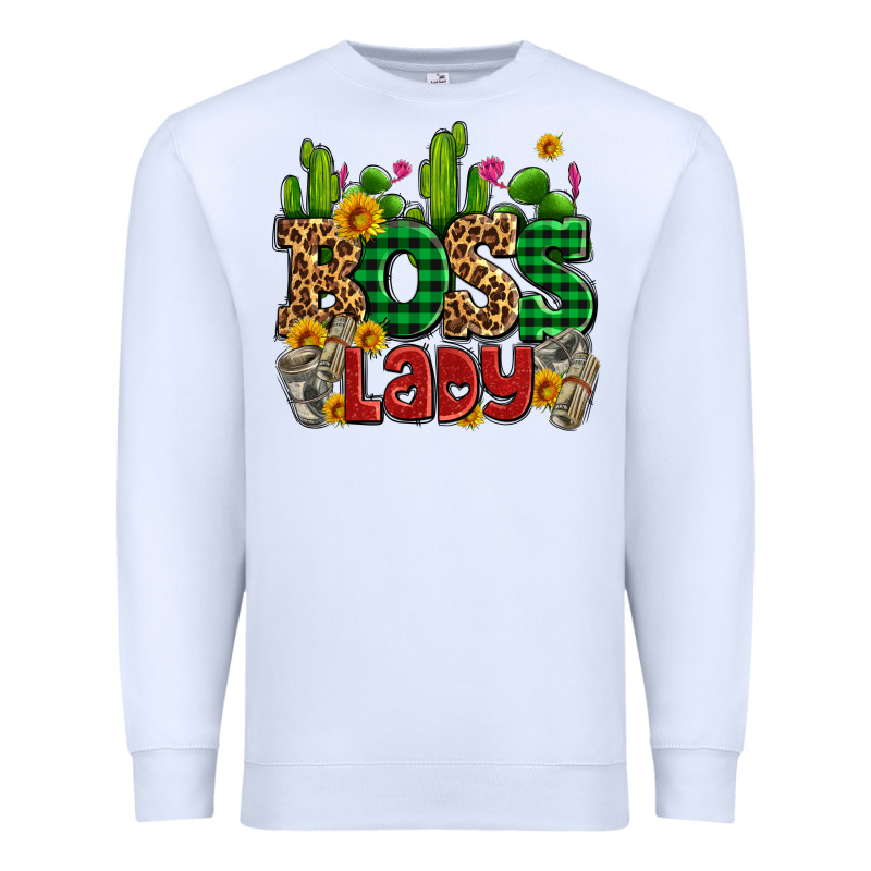 Boss Lady With Money And Cactus Premium Sweatshirt by AdoDesignShop | Teevron