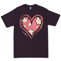Plum floral pink glitter heart Premium Tee - Jasminsmagicworld