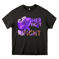 Asphalt Her fight is our fight purple ribbon Heavy Core Tee - NancyCooperArtShop