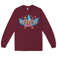 Burgundy American babe Long Sleeve Tee - FaDigitalArtStudio
