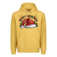 Antique Gold merry Christmas santa Premium Hoodie - CowhideDigitalArt