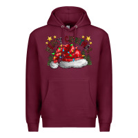 Burgundy merry Christmas santa Premium Hoodie - CowhideDigitalArt