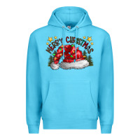 Ocean Blue merry Christmas santa Premium Hoodie - CowhideDigitalArt