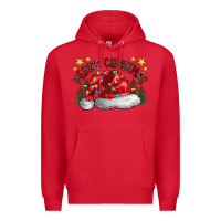 Red merry Christmas santa Premium Hoodie - CowhideDigitalArt