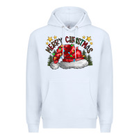 White merry Christmas santa Premium Hoodie - CowhideDigitalArt
