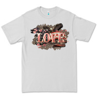 Dove Grey Love America 4th of july Premium Tee - HowdyJamesFarm