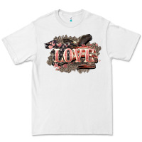 White Love America 4th of july Premium Tee - HowdyJamesFarm