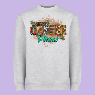 Coffee Please Heavyweight Sweatshirt Designed By Barkaloodesign