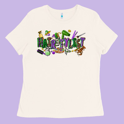 Hairstylist Mardi Gras Ladies Tee Designed By Cowgirlartshop