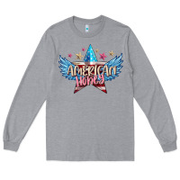 Heather Grey American honey 4th of july Long Sleeve Tee - FaDigitalArtStudio