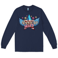 Navy American honey 4th of july Long Sleeve Tee - FaDigitalArtStudio