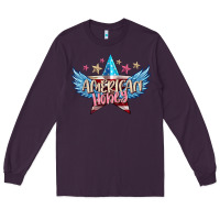 Plum American honey 4th of july Long Sleeve Tee - FaDigitalArtStudio