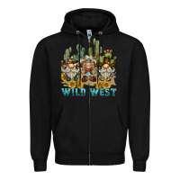 Black wild west western gnome Zipper Hoodie - BarkalooDesign