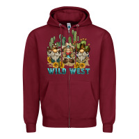 Burgundy wild west western gnome Zipper Hoodie - BarkalooDesign