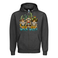Charcoal Heather wild west western gnome Zipper Hoodie - BarkalooDesign